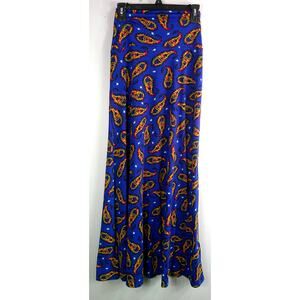 LuLaRoe Maxi Skirt Blue Paisley Women's 2xl